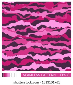 Seamless texture design. Vector recurring template. Fantasy colored camouflage. Trendy handmade disguise pattern. 