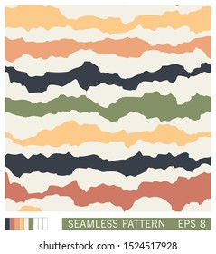 Seamless texture design. Vector recurring template. Fashion style colored camouflage. Trendy handmade disguise pattern. 