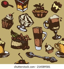 seamless texture with desserts