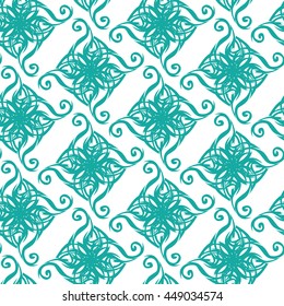 Seamless texture. Diamond ornament. Texture with swirls. Ethnic background. A great background for your design.