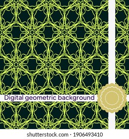 Seamless texture of different floral elements, triangles and other geometric shapes. For the design, printing, wallpaper. Vector illustration.