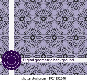 Seamless texture of different floral elements, triangles and other geometric shapes. For the design, printing, wallpaper. Vector illustration.