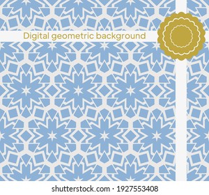 Seamless texture of different floral elements, triangles and other geometric shapes. For the design, printing, wallpaper. Vector illustration.