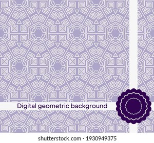 Nahtlose Textur verschiedener Blumenelemente, Dreiecke und anderer geometrischer Formen. Für Design, Druck, Tapete. Vektorgrafik.