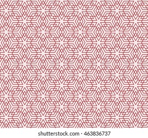 Seamless texture of different floral elements, triangles and other geometric shapes. Vector illustration. For the design, printing, wallpaper. Rose color