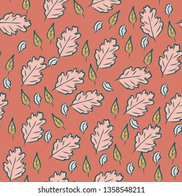 Seamless texture with different leaves