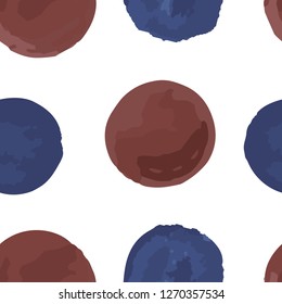 Seamless texture  Different Polka-Dots. This Endless pattern can be used for for your design, textile,  pattern fills, posters, cards, web page background etc. Pattern under the mask. Vector.