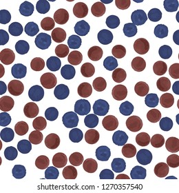Seamless texture  Different Polka-Dots. This Endless pattern can be used for for your design, textile,  pattern fills, posters, cards, web page background etc. Pattern under the mask. Vector.
