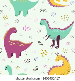 Seamless texture with dinosaurs . Seamless pattern can be used for wallpaper, pattern fills, web page background,surface textures.