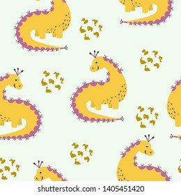 Seamless texture with dinosaurs . Seamless pattern can be used for wallpaper, pattern fills, web page background,surface textures.