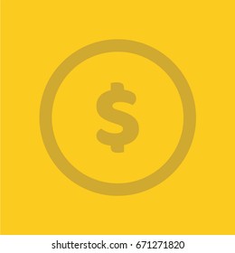 Seamless texture with dollar coins. Flat style pattern. Money icons with USA currency symbols.