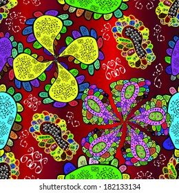 Seamless texture with doodles. Endless floral pattern. Seamless pattern can be used for wallpaper, pattern fills, web page background, surface textures. 