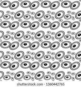 Seamless texture doodling buttons or bubbles. - Vector