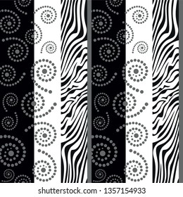Seamless texture of dots and stripes