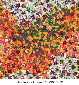 Seamless texture. Drawn blots scattered on an abstract field.