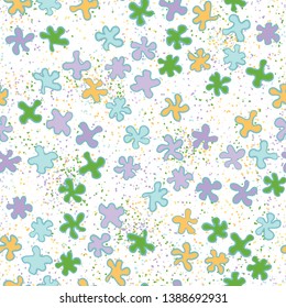 Seamless texture. Drawn blots scattered on an abstract field.