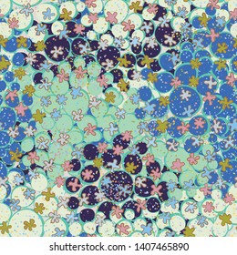 Seamless texture. Drawn blots scattered on an abstract field.