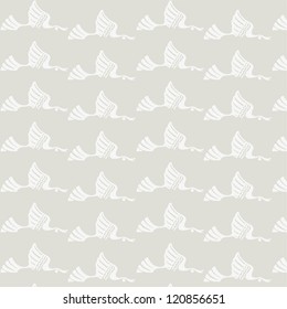 Seamless texture. Ducks flying in the sky. Pastel./ Voyage