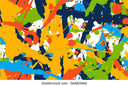 Seamless texture of dynamic spots and smudges. Fashion camouflage.