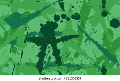 Seamless texture of dynamic spots and smudges. Fashion camouflage.