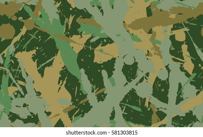Seamless texture of dynamic spots and smudges. Fashion camouflage.
