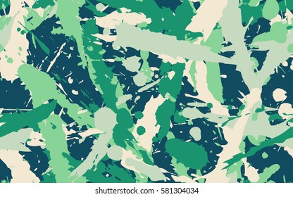 Seamless texture of dynamic spots and smudges. Fashion camouflage.