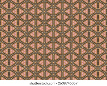 Seamless Texture Endless Cloth Decoration Interior Shape Textile Art Fashion Fabric Visual Template Background Wallpaper Luxury Perspective Geometric Digital Design Graphic Tile Symmetric Pattern.