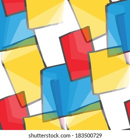seamless texture (EPS 8) america red, blue, yellow ancient background wallpaper cubism impressionism