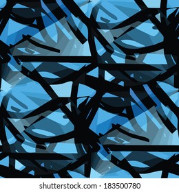 seamless texture (EPS 8) america ancient background blue, black wallpaper cubism impressionism