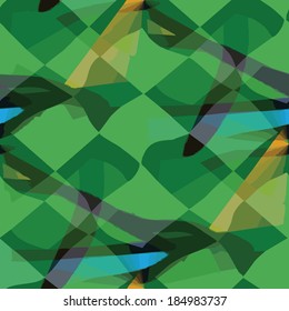 seamless texture (EPS 8) america ancient green, blue background wallpaper cubism impressionism decoration