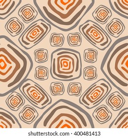 Seamless texture with ethnic asian square patterns on pink background