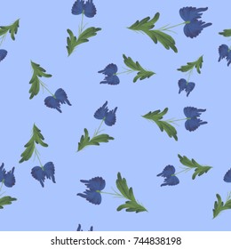 Seamless texture. Ethnic floral pattern on a blue background