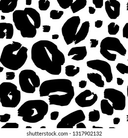 Seamless texture with exotic leopard ink print. Abstract modern pattern can be used for wallpaper, pattern fills, web page background, surface textures, printing on textiles.
