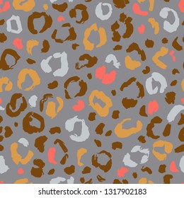 Seamless texture with exotic leopard ink print. Abstract modern pattern can be used for wallpaper, pattern fills, web page background, surface textures, printing on textiles.