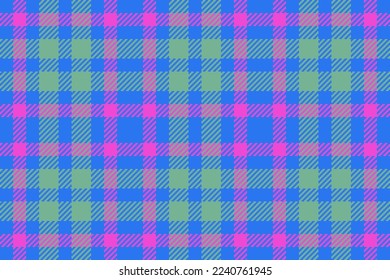 Tejido de textura sin fisuras. Fundición tartán de fondo. Comprobación del patrón vectorial textil en colores verde y azul.