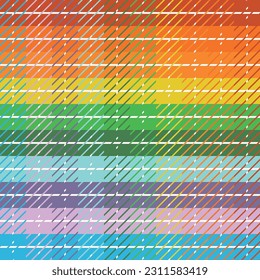 Seamless texture of the fabric in a cage of bright Madras color. Vector illustration for fabric, packaging, design.