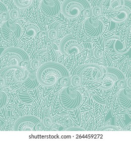 Seamless texture with a face. Abstract hand-drawn