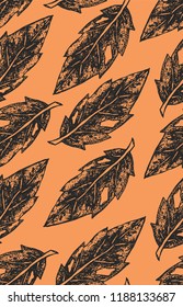 Seamless texture with fallen leaves. Repeating pattern. Can be used as wallpaper, desktop, wrapping, fabric or background for your blog, covers, cards.