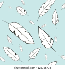 Seamless texture of feathers. vector illustration