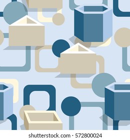 Seamless texture with figures arranged in one another.