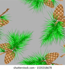 Seamless texture with fir cones