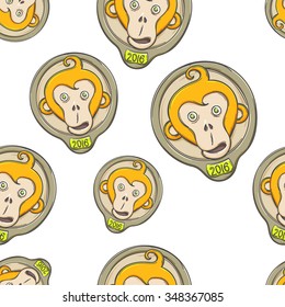 seamless texture of the fire monkey on a white background