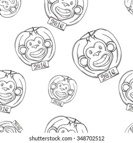 seamless texture of the fire monkey on a white background