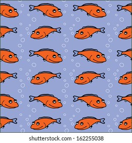 Seamless texture with fish.