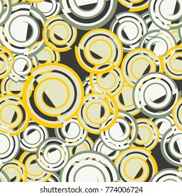 A seamless texture of five colors, consisting of chaotically arranged elements with a spiral at the base.