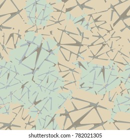 Seamless texture of five colors, consisting of fragments of pentagons. It is designed for backgrounds, design, clothes, textile items, 3d models.