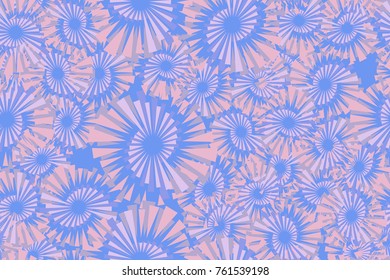 Seamless texture of five colors. Spiral fireworks, stars. For use on fabrics, 3D models, wallpaper and design.