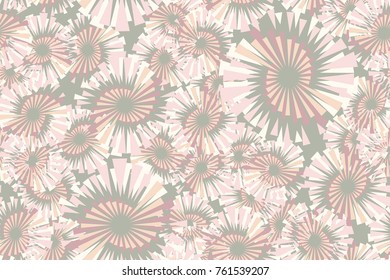 Seamless texture of five colors. Spiral fireworks, stars. For use on fabrics, 3D models, wallpaper and design.