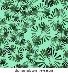 Seamless texture of five colors. S-shaped counter-spirals of fireworks.