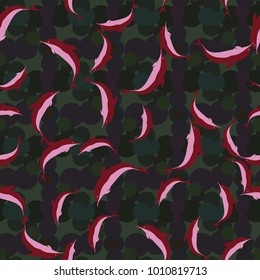 Seamless texture with a flock of dolphins under water, illustration for background